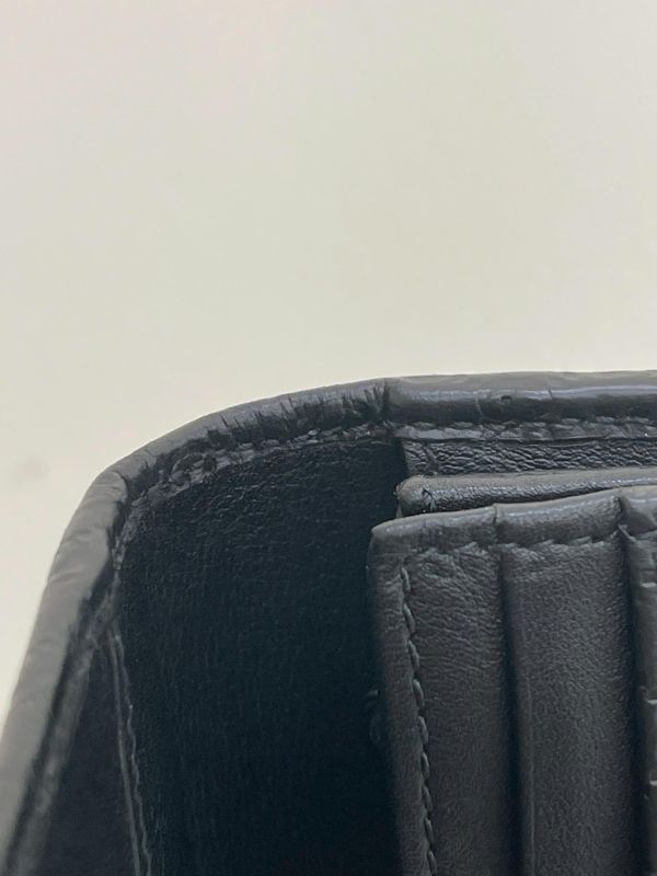 【9成新】GUCCI 滿版牛皮雙G壓紋扣式信封長夾 