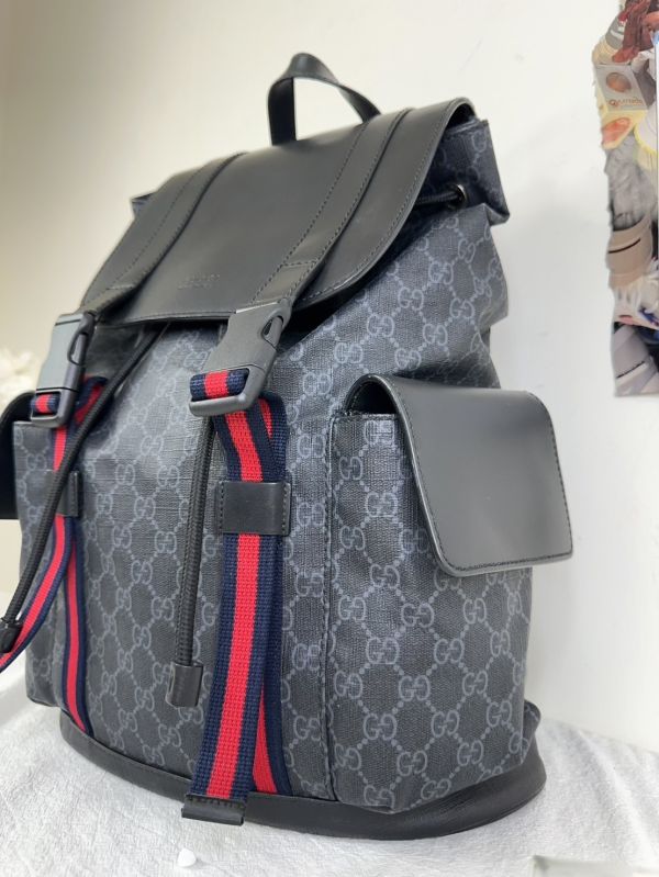 【12期0利率】GUCCI GG印花帆布後背包【9成新】 
