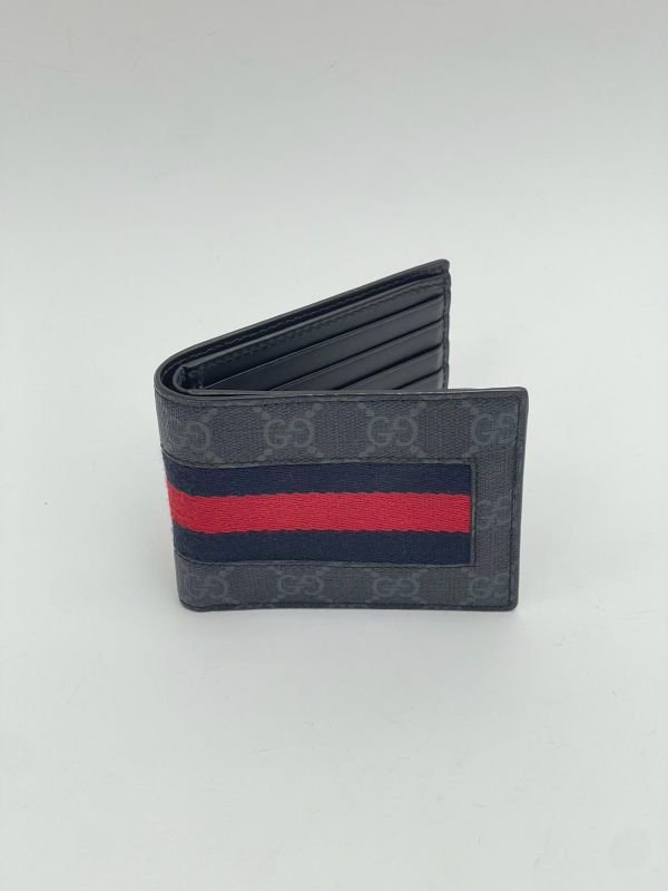 【9成新】GUCCI 織帶8卡短夾 