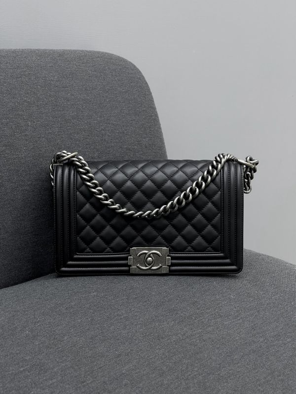 【95成新】CHANEL芯片款 BOY 25 牛皮銀扣 