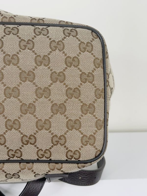 【分期0利率】GUCCI 老花束口水桶後背包【85成新】 