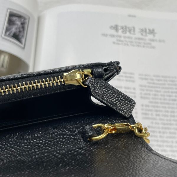 【12期0利率】YSL WOC 魚子醬鍊包黑金 19.5CM【95成新】 
