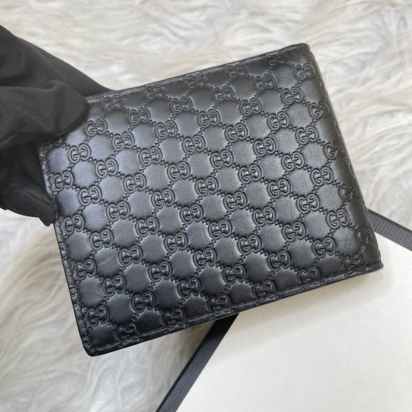 【12期0利率】GUCCI GG皮革滿版壓紋6卡短夾【99成新】 