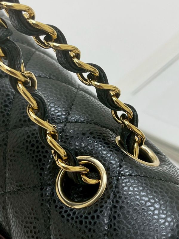 【95成新】CHANEL CF25 黑金牛皮 