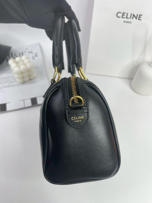 【9成新】CELINE 光滑牛皮革小號波士頓包 