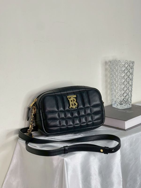 【99成新】BURBERRY Lola 羊皮縫線迷你斜背相機包 