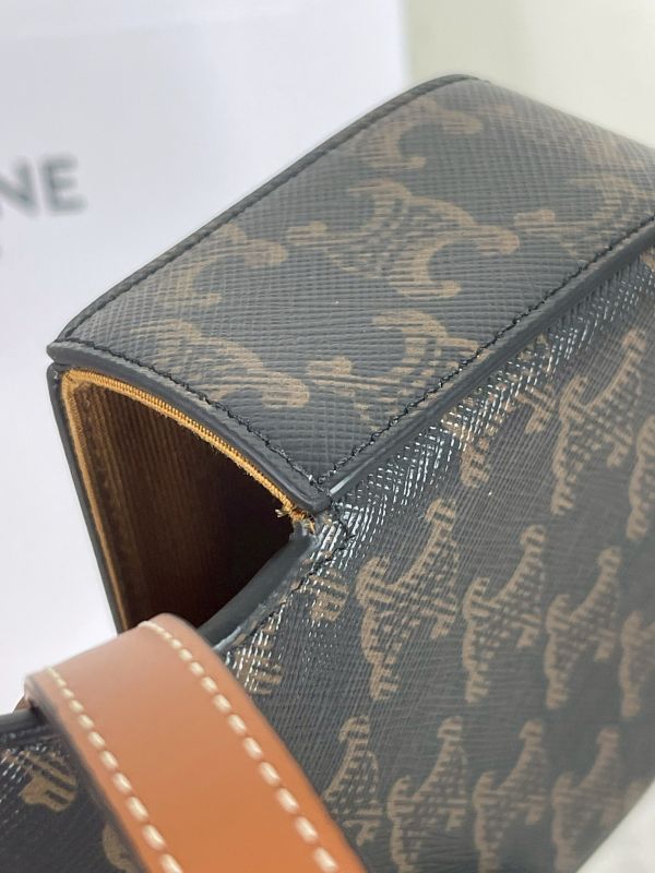 【分期0利率】CELINE 凱旋門帆布及小牛皮迷你翻蓋包【未使用閒置品】 