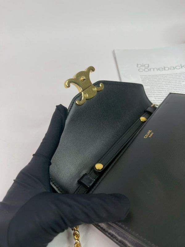 【95成新】CELINE MARGO 亮澤牛皮革WOC 