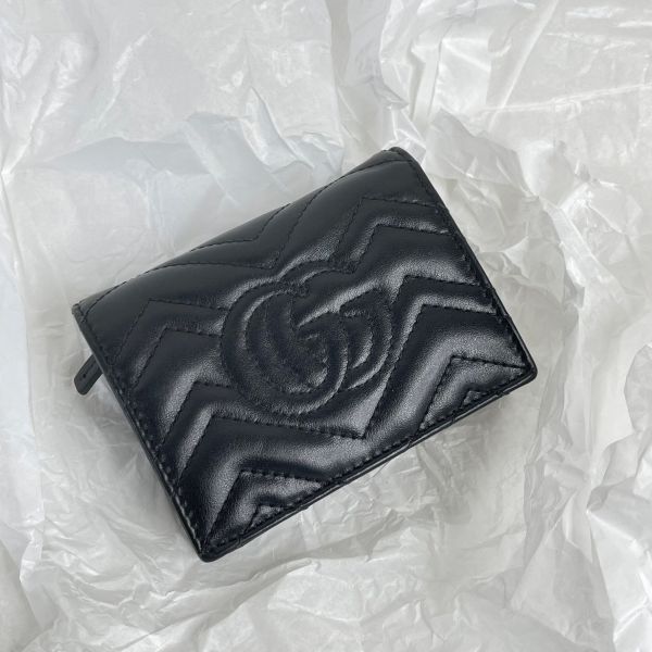 【12期0利率】GUCCI Marmont 愛心兩摺拉鍊零錢袋短夾【85成新】 