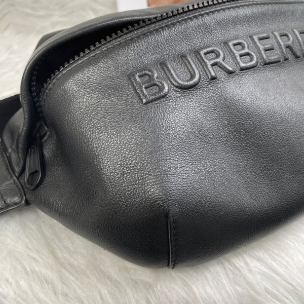 【12期0利率】BURBERRY 皮革字母壓印腰包【95成新】 