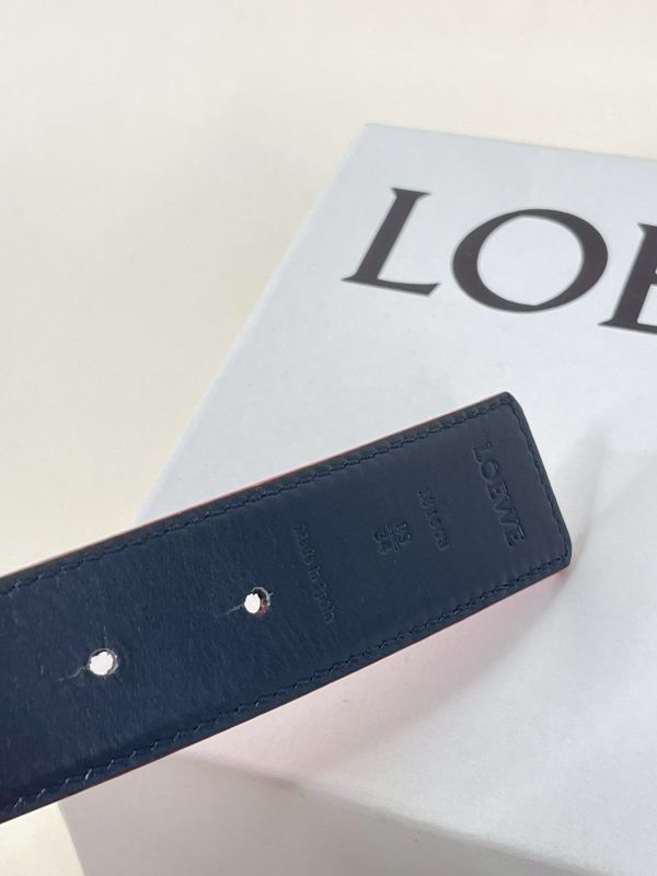 【分期0利率】LOEWE 光滑小牛皮雙面皮帶 3公分【95成新】 
