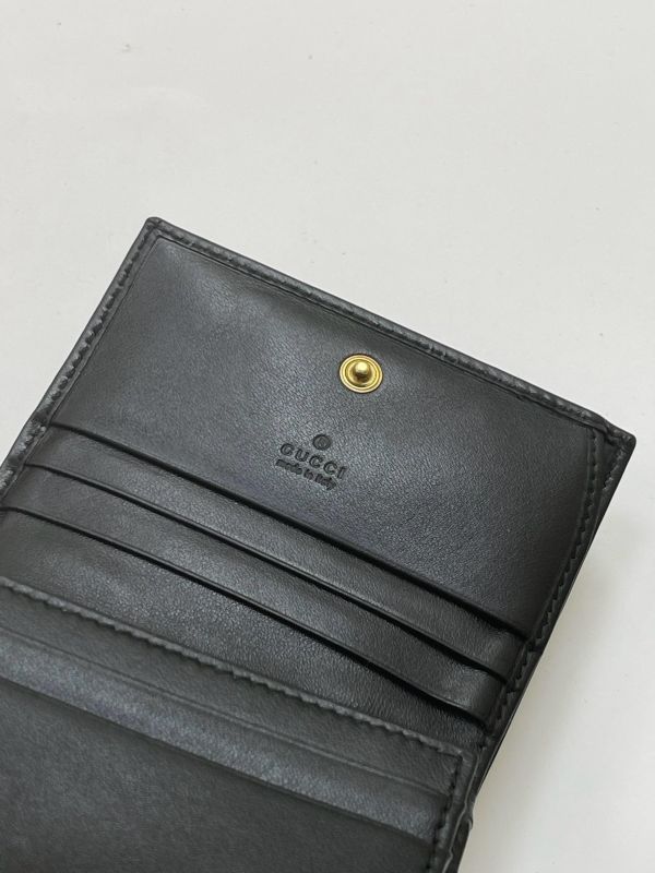 【9成新】GUCCI Marmont 愛心兩摺拉鍊零錢袋短夾 