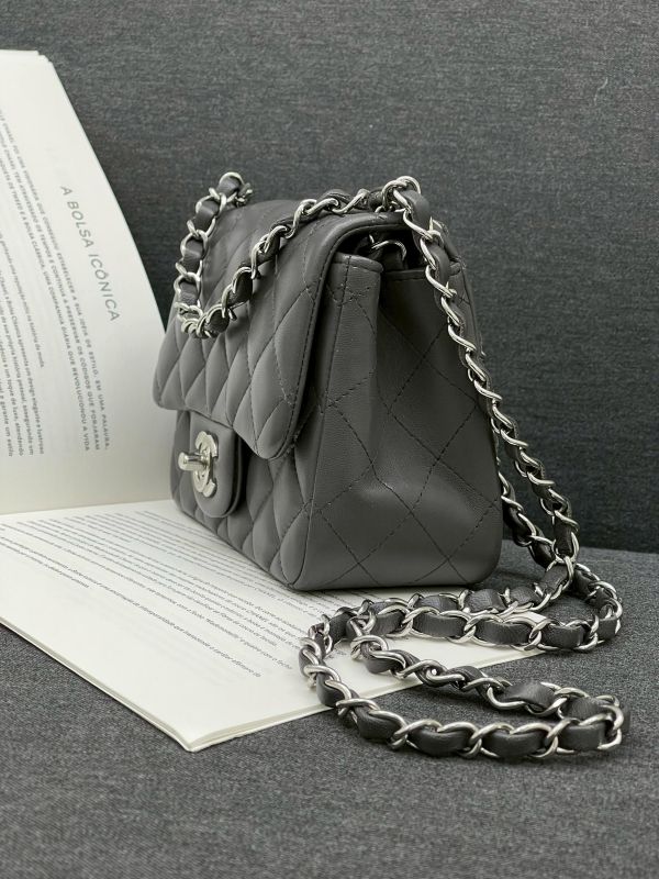 【95成新】CHANEL 方胖 晶片款深灰 