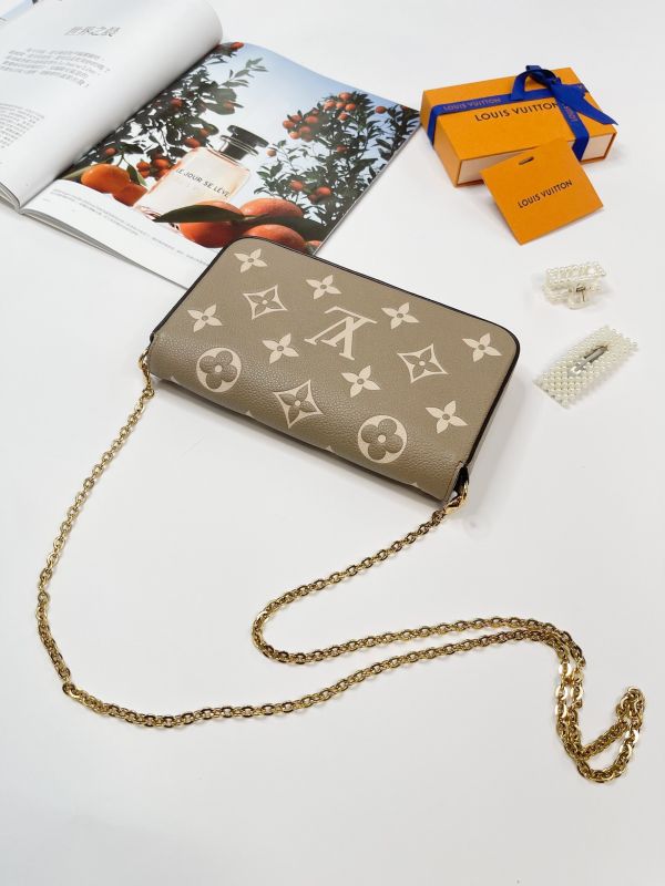 【分期0利率】LV Félicie Pochette斑鳩灰 【95成新】 