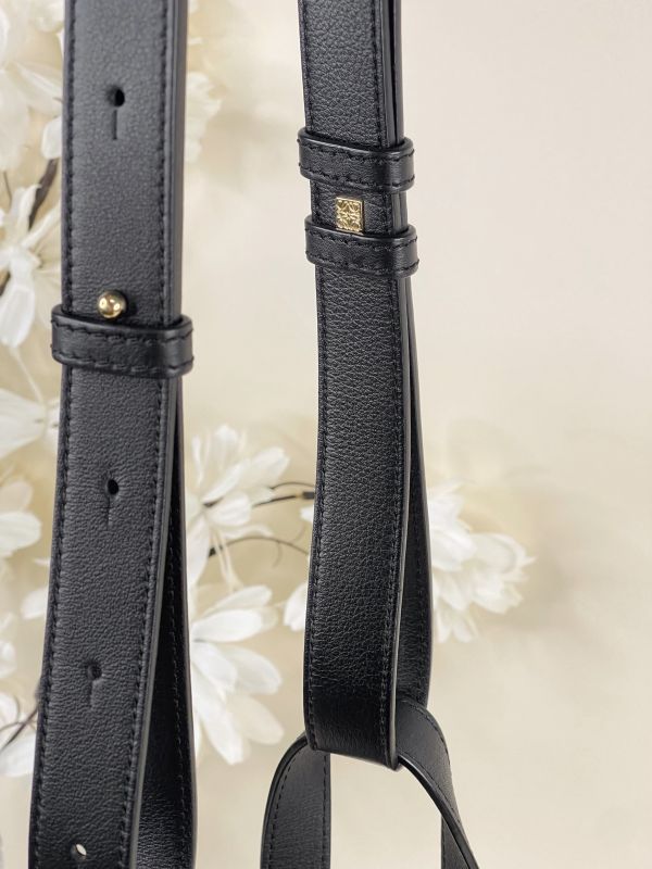 【分期0利率】LOEWE 皮革拼接帆布吊床包 【95成新】 