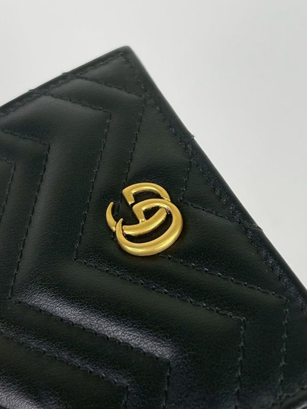 【95成新】GUCCI Marmont 愛心兩摺拉鍊零錢袋短夾 