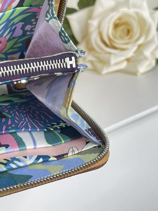 【分期0利率】HERMES 絲巾短夾 金棕色【未使用閒置品】