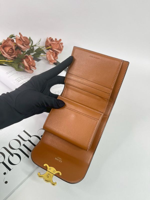 【9成新】CELINE凱旋門三摺短夾 