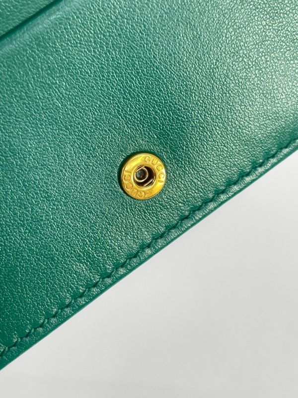 【9成新】GUCCI Marmont 愛心兩摺拉鍊零錢袋短夾 