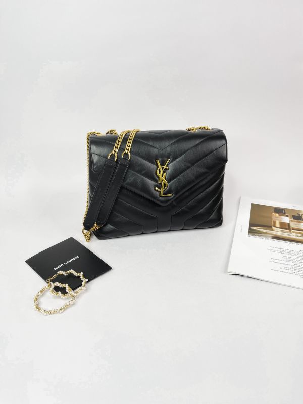 【分期0利率】YSL LOULOU 翻蓋雙層斜背包【95成新】 