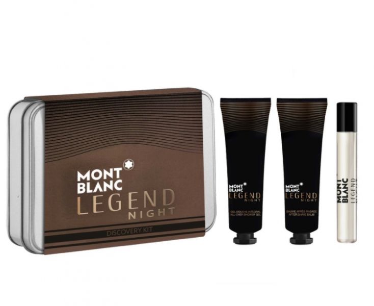 【12期0利率】MONTBLANC 萬寶龍 傳奇紳夜旅型鐵盒組(淡香精 7.5ml +沐浴膠 30ml +鬍後乳 30ml) 