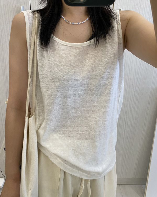 棉麻背心 