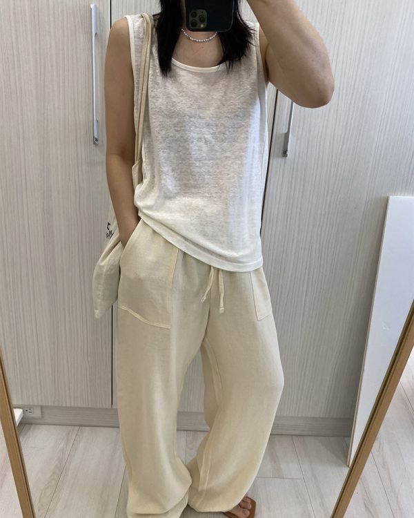 棉麻背心 