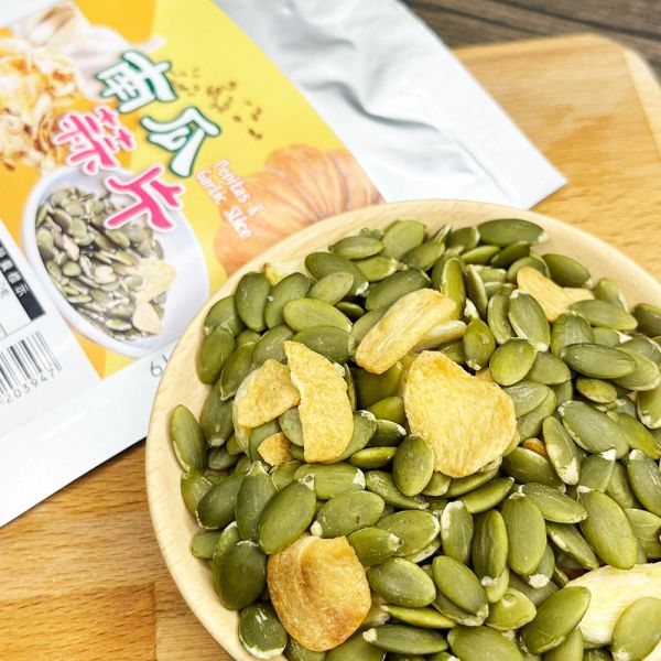 大粒蒜片南瓜子20包組(20g/包) 蒜片 黃金蒜片 低溫乾燥 營養好吃 無蒜辣味 南瓜子