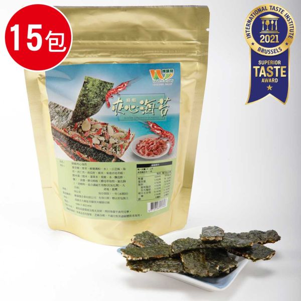 鮮蝦夾心海苔15包組(20g/包) 海苔 調味海苔 烤海苔