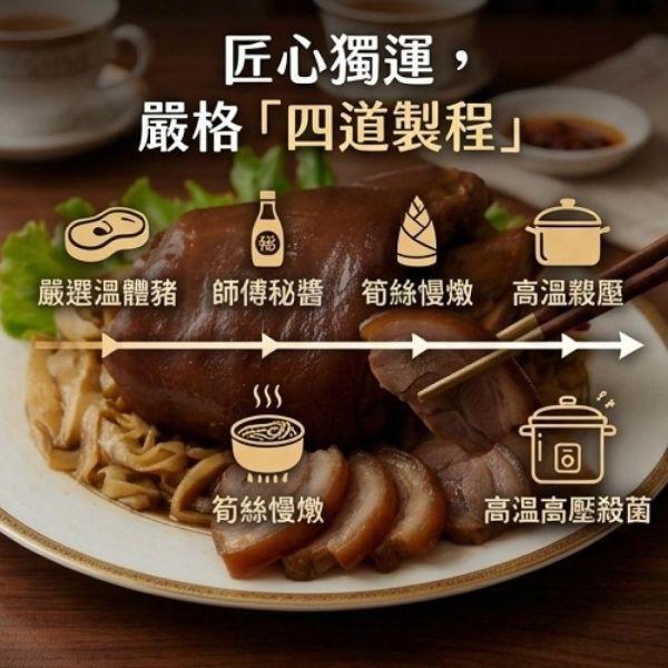 【常溫】古法筍絲大蹄膀2入組(固形物 腿庫850g、筍絲100g/入) 常溫 滷味 腿庫 蹄膀 古法 筍絲