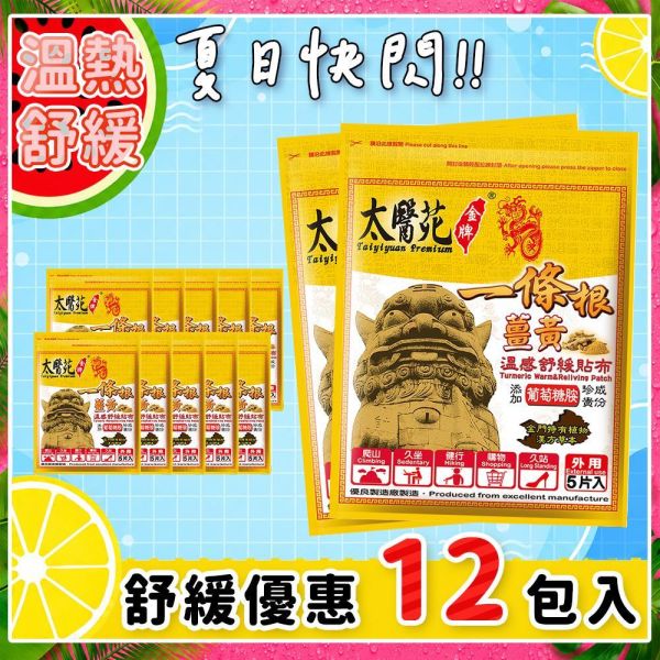【𝟭𝟮入快閃補充包】薑黃溫感舒緩貼布5片入 