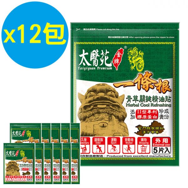 【12包超值組】青草關鍵精油貼5片入 