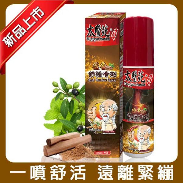 Sandalwood Cool Comfort Spray 100ml sandalwood soothing spray, sandalwood spray, gentle soothing spray, relaxation spray, large-area relief, post-workout recovery, woody scent spray, muscle relaxation spray, pain relief spray