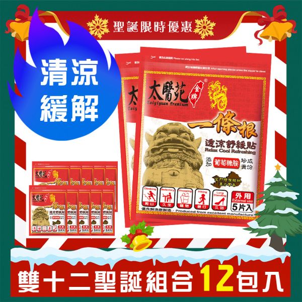 聖誕組合包<𝟭𝟮包入>透涼舒緩貼布5片入 