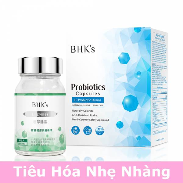 【Combo】Viên nén cải thiện tiêu hóa Plant Enzymes độc quyền sáng chế & Viên nang bổ sung 10 chủng lợi khuẩn BHK's độc quyền sáng chế【Tiêu hóa nhẹ nhàng 】 