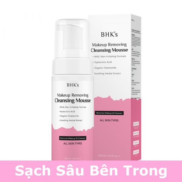 Sữa rửa mặt tẩy trang Mousse dịu nhẹ BHK's【Sạch sâu bên trong】 