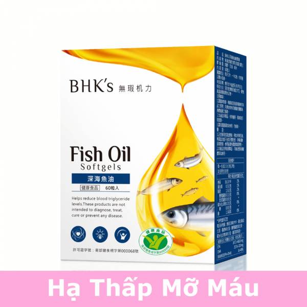 Viên nang dầu cá biển bổ sung OMEGA-3 BHK's【Hạ thấp mỡ máu】 