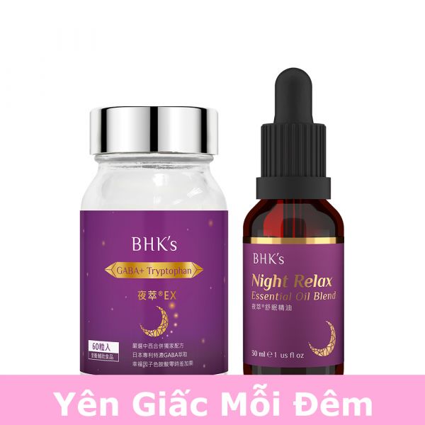 【Combo】Viên nang hỗ trợ giấc ngủ EX & Tinh dầu an thần BHK's【Yên giấc mỗi đêm】 