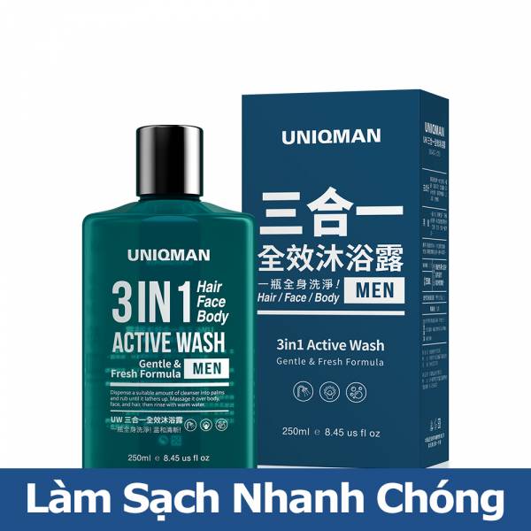 Sữa tắm đa năng 3 trong 1 UNIQMAN【Làm Sạch Nhanh Chóng】 