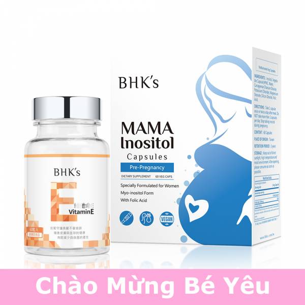 【Combo】Viên nang hỗ trợ thụ thai Inositol & Viên nang mềm bổ sung vitamin E BHK's【Chào mừng bé yêu】 