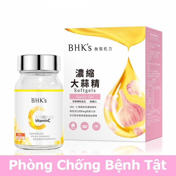 【Combo】Viên nang chiết xuất tỏi cô đặc & Viên nén hai lớp vitamin C BHK's【Phòng chống bệnh tật】 