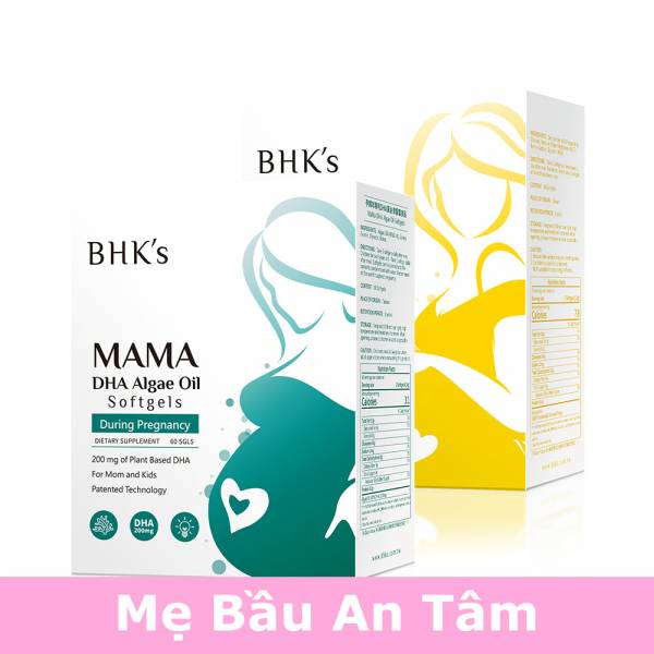 【Combo】Viên nang mềm dầu tảo biển DHA cho phụ nữ mang thai & Viên nang mềm Lecithin cho phụ nữ mang thai BHK's【Mẹ bầu an tâm】 