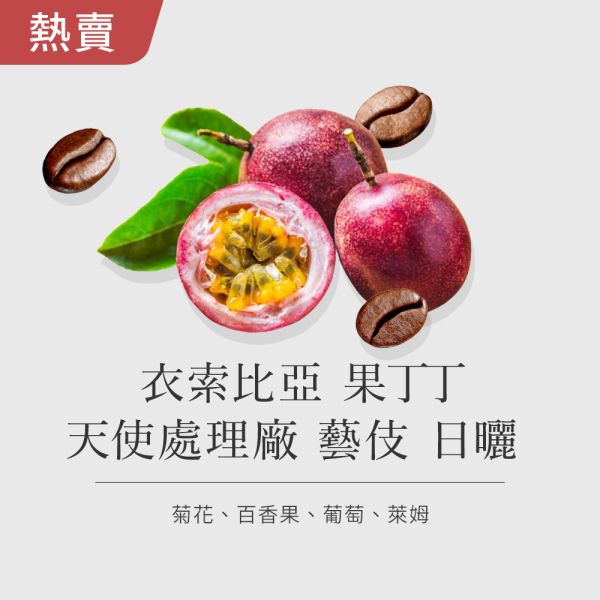 《百香果&花香風味藝伎 》衣索比亞 果丁丁 天使處理廠 藝伎 日曬  • 單品咖啡豆200g/100g 咖啡豆推薦,精品咖啡豆,網購咖啡豆推薦,衣所比亞咖啡豆,網購咖啡豆專門店,咖啡豆