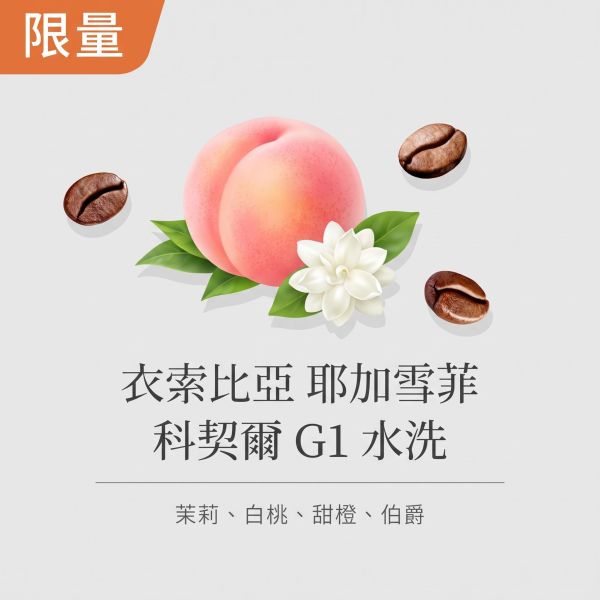 《白桃&伯爵》衣索比亞 耶加雪菲 科契爾 G1 水洗 • 單品咖啡豆200g/100g 咖啡豆,咖啡豆購買,網購咖啡豆,咖啡豆推薦