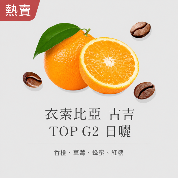 《香橙&蜂蜜風味》衣索比亞 古吉 TOP G2 日曬 • 單品咖啡豆200g/100g 咖啡豆推薦,精品咖啡豆,網購咖啡豆推薦,衣所比亞咖啡豆,網購咖啡豆專門店,咖啡豆