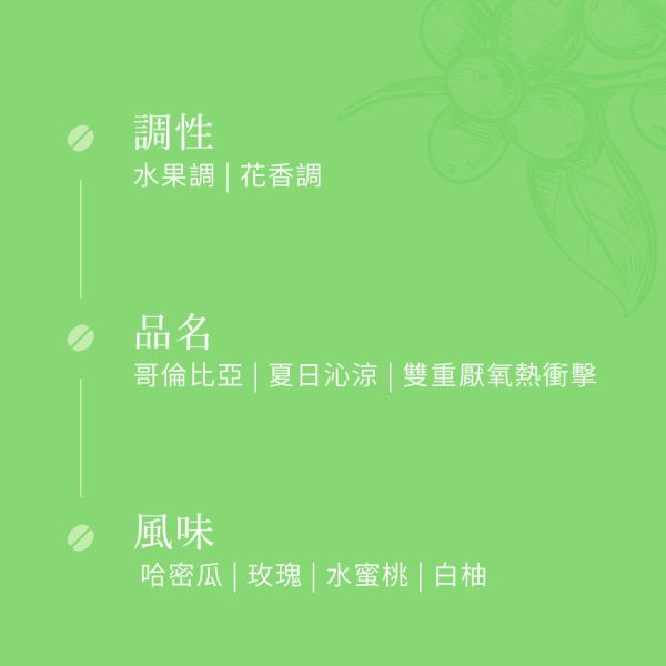 《香柚&玫瑰風味》哥倫比亞 夏日沁涼 雙重厭氧 熱衝擊蜜處理• 單品咖啡豆200g/100g 咖啡豆,咖啡豆購買,網購咖啡豆,特殊處理法咖啡豆