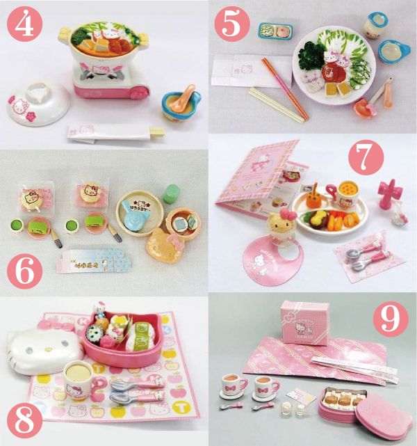 TAKARA 三麗鷗 凱蒂貓 風味迷你食物 樣品 異色 盒玩 全6種 中古品-A級  