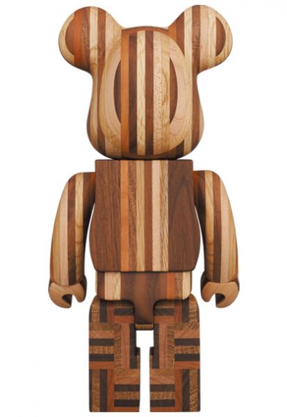 庫柏力克熊 BE@RBRICK 400% KARIMOKU Yosegi 木頭熊 