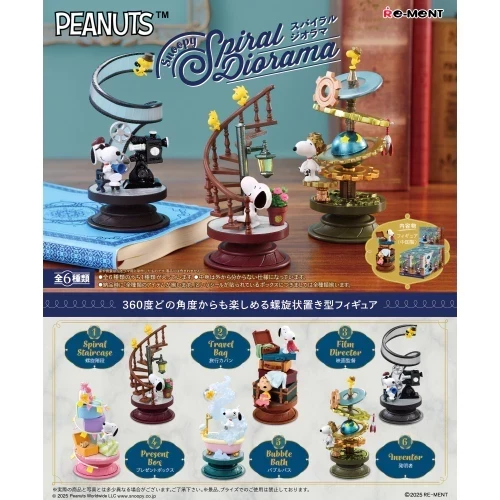 【RE-MENT】SNOOPY系列 史努比 旋轉立體場景模型 6入 