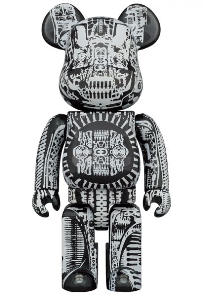 庫柏力克熊 BE@RBRICK 100%&400% H.R.GIGER BLACK CHROME Ver 黑 